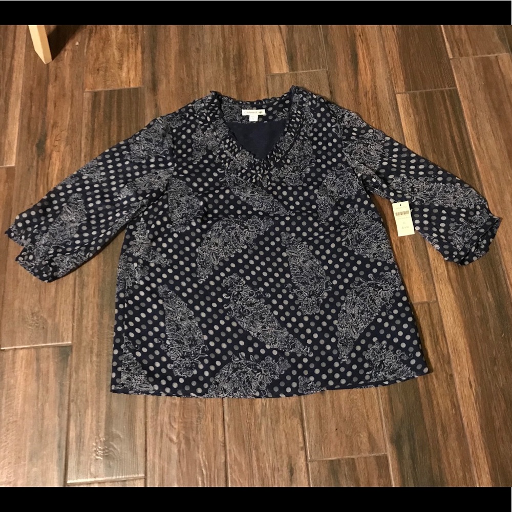 💦 NWT Coldwater Creek brand women’s 3/4 blouse